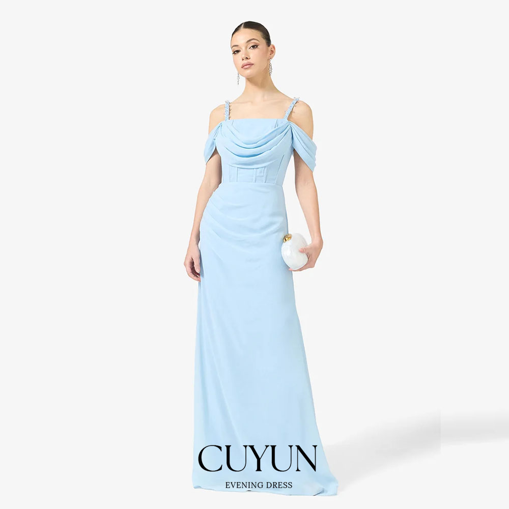 Women'S Formal Dinner Wear - CUYUN Aangepaste hemelsblauwe formele avondjurken Diner