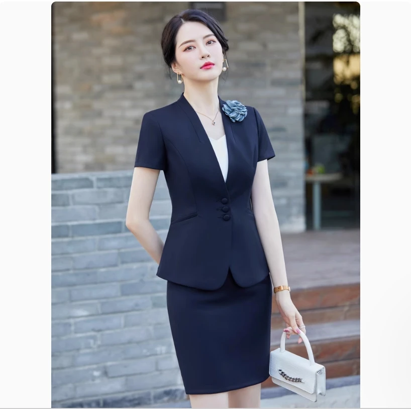 Formal Attire Woman - Nieuw colbert, dames zomer professionele pakrok,