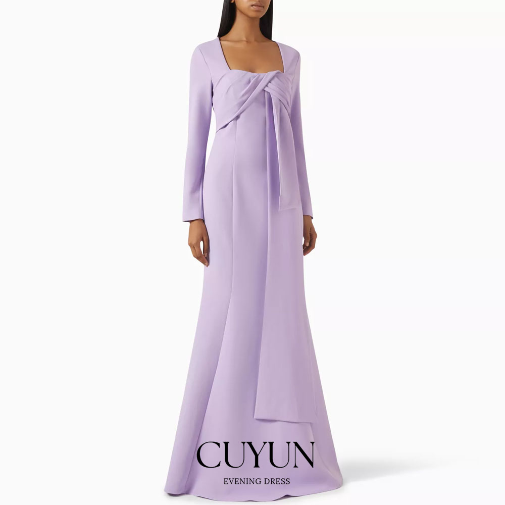Women'S Formal Dinner Wear - CUYUN Aangepaste Lavendel Vrouwen Avondjurken Vierkante
