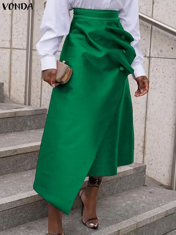Pencil Skirt Midi - Plus Size Satijnen Rokken VONDA Elegante