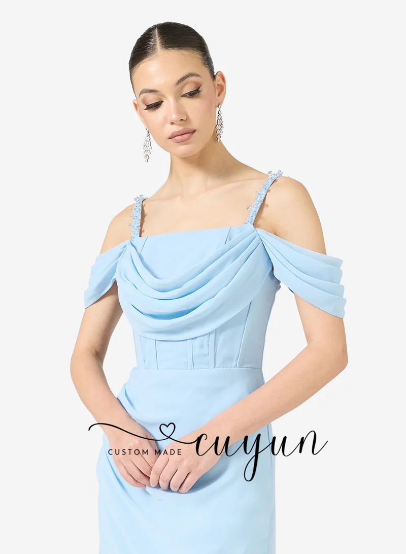 CUYUN Aangepaste hemelsblauwe  - Women'S Formal Dinner Wear recensie en prijs