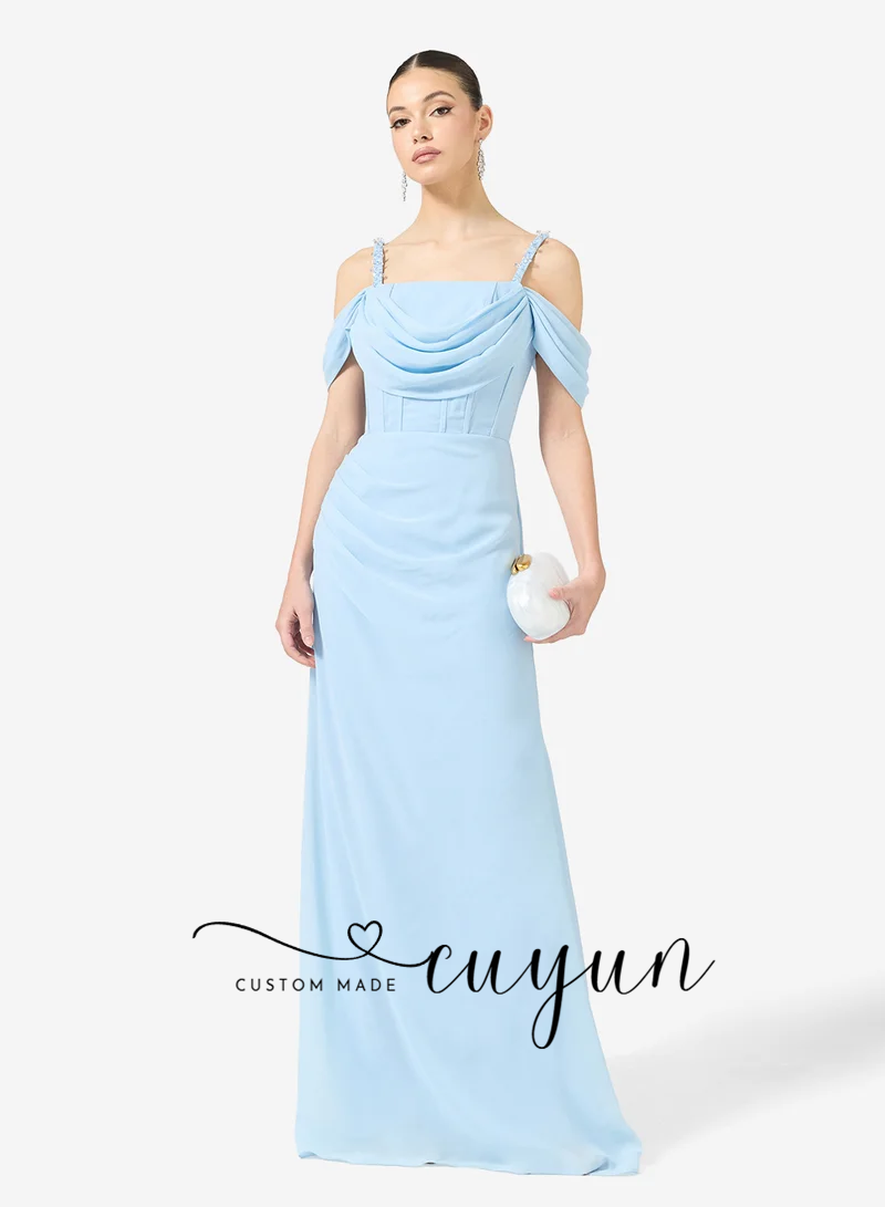 CUYUN Aangepaste hemelsblauwe  - Women'S Formal Dinner Wear recensie en prijs