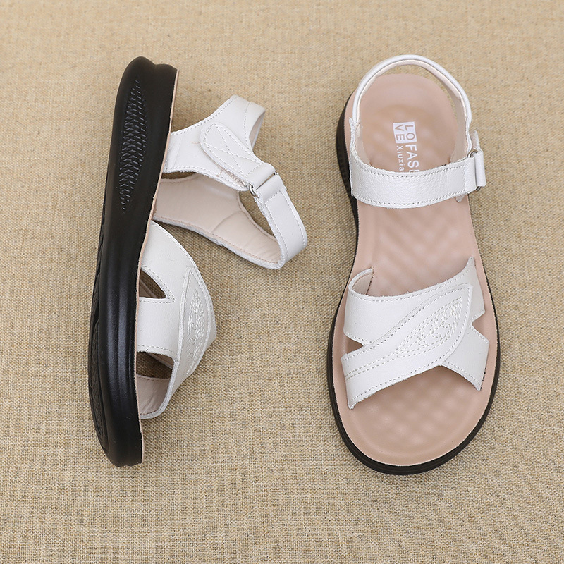 Zwarte leren T-strap peeptoe s - Formal Women Daily Wear Sandals recensie en prijs