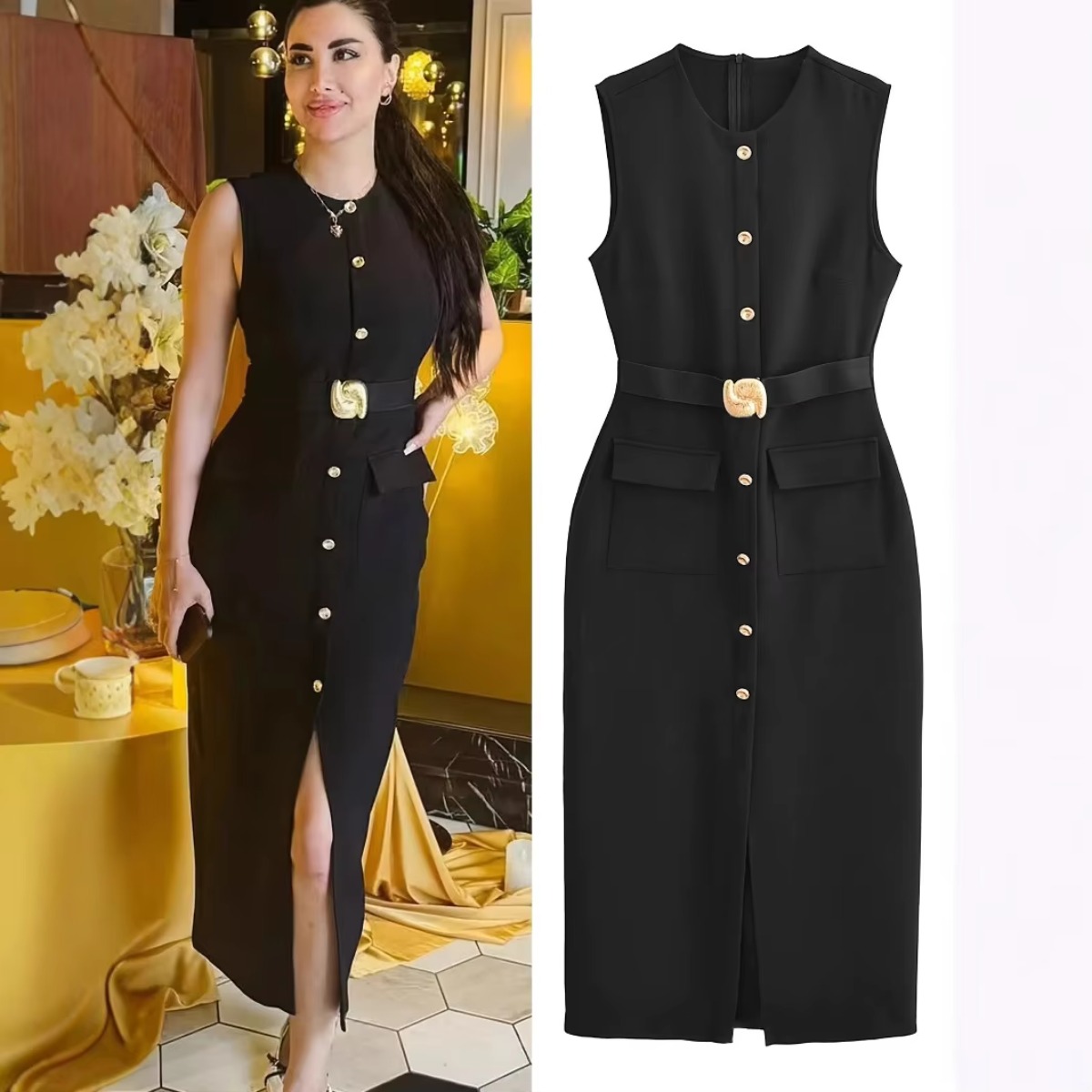 Mouwloze damesjurk met ronde h - Women'S Formal Dinner Wear recensie en prijs