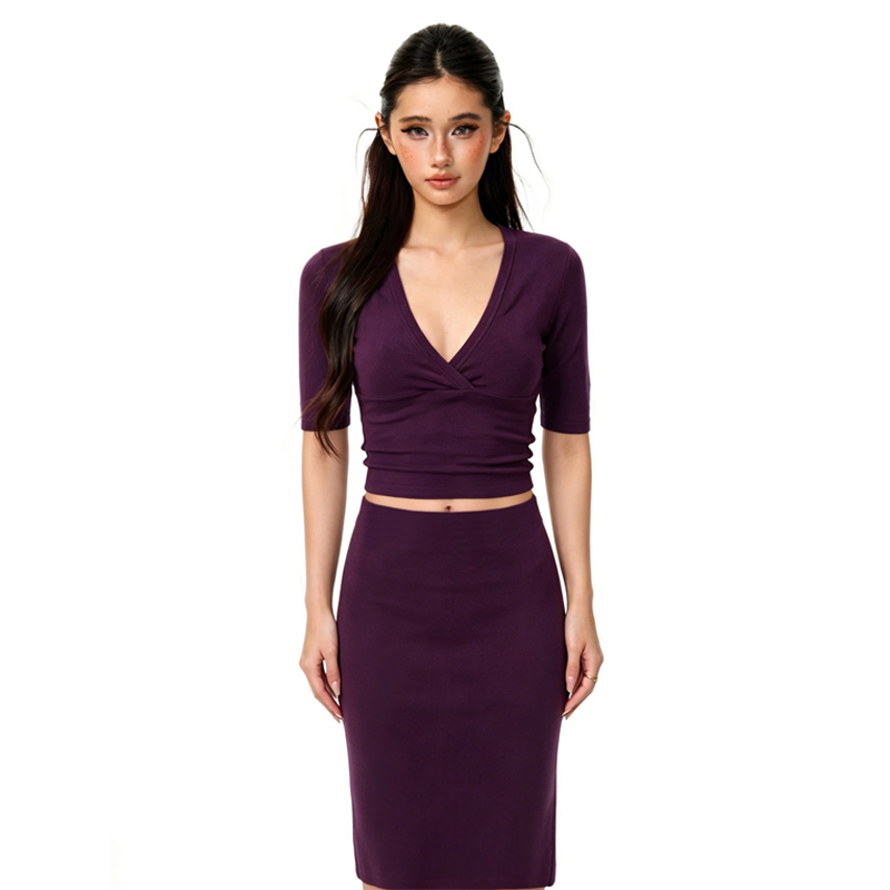 Dames Franse V-hals halflange  - Pencil Skirt Midi recensie en prijs