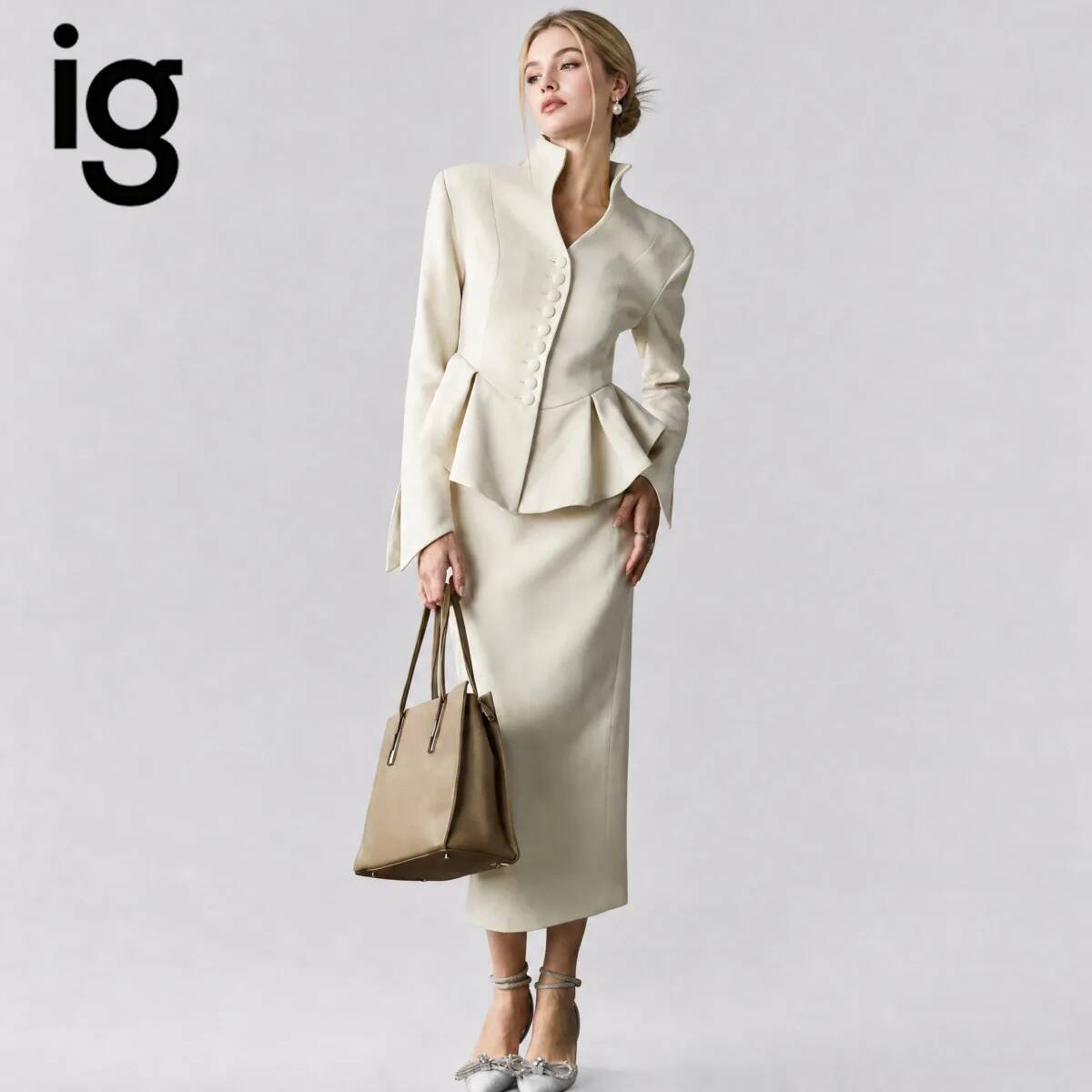IG26 Dames Blazer met Staande  - Pencil Skirt Midi recensie en prijs